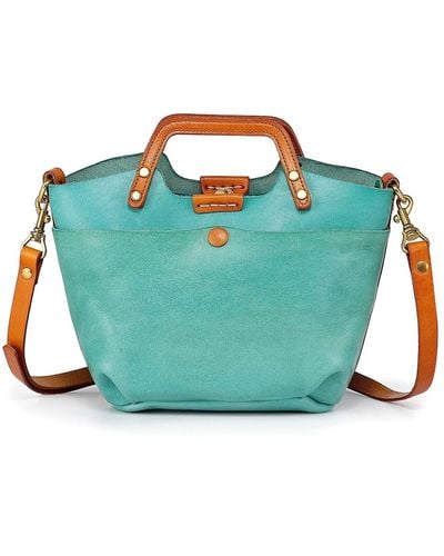 Old Trend Genuine Leather Sprout Land Mini Tote Bag - Blue