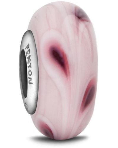 Fenton Glass Jewelry: Pink Petals Glass Charm