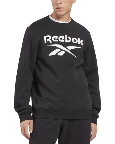 Reebok Identity Fleece Stacked Logo Crew Sweatshirt - Gray