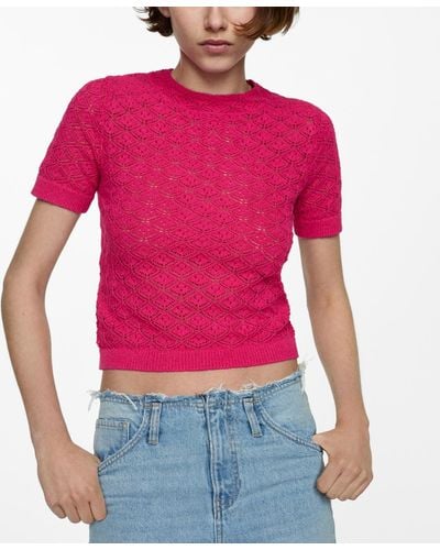 Mango Jersey Knitted Sweater - Red