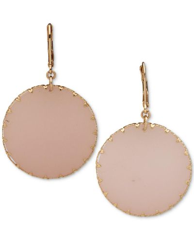Lonna & Lilly Gold-tone Disc Drop Earrings - Pink