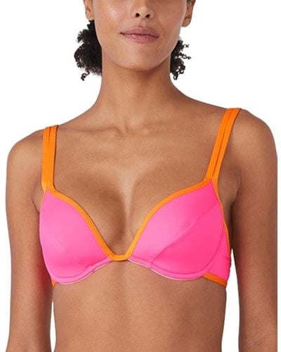 Kate Spade U-wire Contrast-trim Bikini Top - Pink