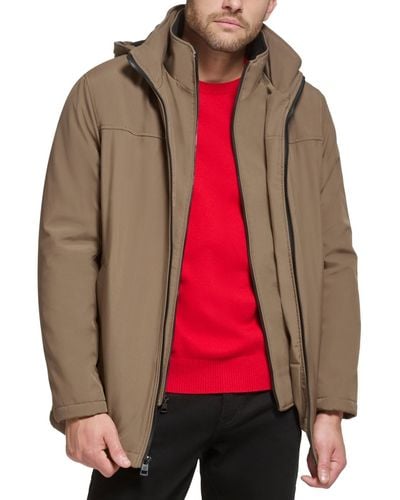 Calvin Klein Infinite Stretch Jacket With Polar Fleece Lined Bib - Brown