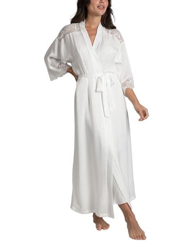 Linea Donatella Luxe Satin Bridal Lingerie Long Gown - White