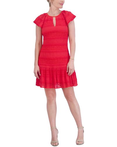 Jessica Howard Lace A-line Dress - Red