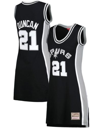 Mitchell & Ness Tim Duncan San Antonio Spurs 1998 Hardwood Classics Name And Number Player Jersey Dress - Black