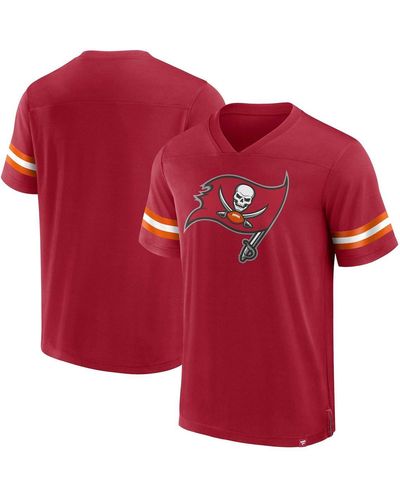 Fanatics Tampa Bay Buccaneers Jersey Tackle V-neck T-shirt - Red