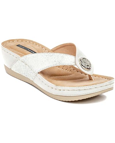 Gc Shoes Dafni Thong Wedge Sandals - White