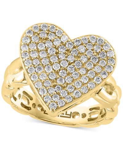 Effy Effy Diamond Pave Heart Chain Link Ring (3/4 Ct. T.w. - Metallic