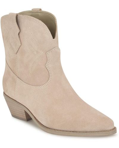 Nine West Texen Western Ankle Booties - Natural
