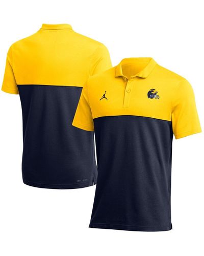 Nike Michigan Wolverines 2022 Coaches Performance Polo Shirt - Yellow