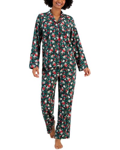 Charter Club Printed Cotton Flannel Packaged Pajama Set - Multicolor