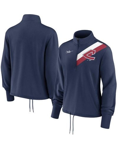Nike Men's Nike Navy Atlanta Braves Team Logo Element Performance -  Half-Zip Pullover Jacket