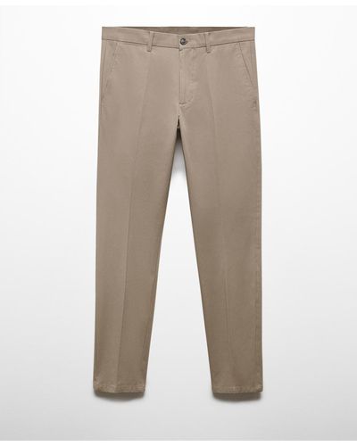Mango Regular-fit Cotton Pants - Gray