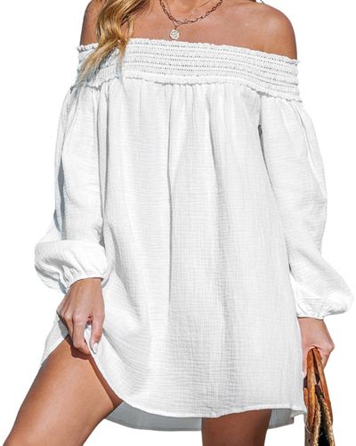 CUPSHE Bare Bliss Off-shoulder Cover-up - White