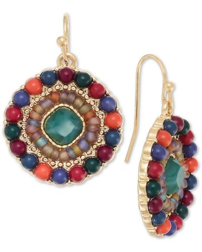 Style & Co. Mixed Stone Beaded Circle Drop Earrings - Multicolor