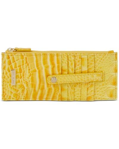 Brahmin Credit Card Melbourne Embossed Leather Wallet - Yellow