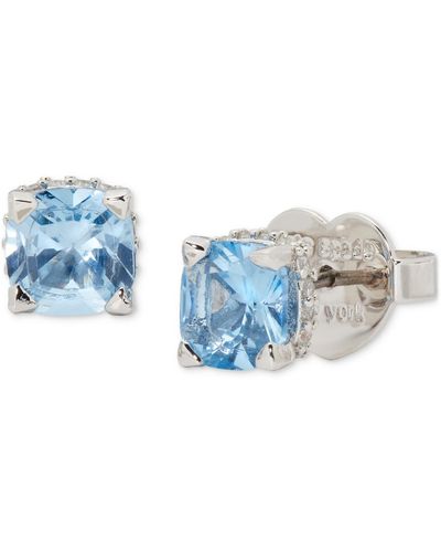 Kate Spade Little Luxuries Pave & Crystal Square Stud Earrings - Blue