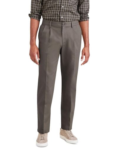 Dockers Signature Classic Fit Pleated Iron Free Pants - Gray