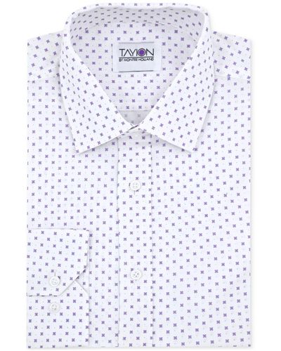 Tayion Collection Geo-print Dress Shirt - Blue