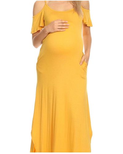White Mark Maternity Lexi Maxi Dress - Yellow
