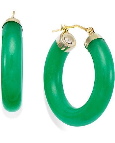 Macy's Jade Hoop Earrings - Green
