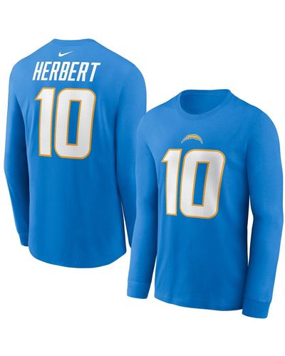 Nike Justin Herbert Los Angeles Chargers Player Name And Number Long Sleeve T-shirt - Blue