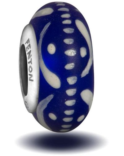 Fenton Glass Jewelry: Polar Fleece Glass Charm - Blue