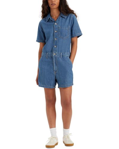 Levi's Heritage Cotton Denim Romper - Blue