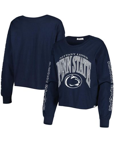 '47 Penn State Nittany Lions Parkway Ii Cropped Long Sleeve T-shirt - Blue