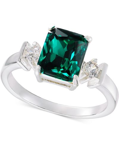 Charter Club Tone Cubic Zirconia & Emerald-cut Color Crystal Ring - Metallic