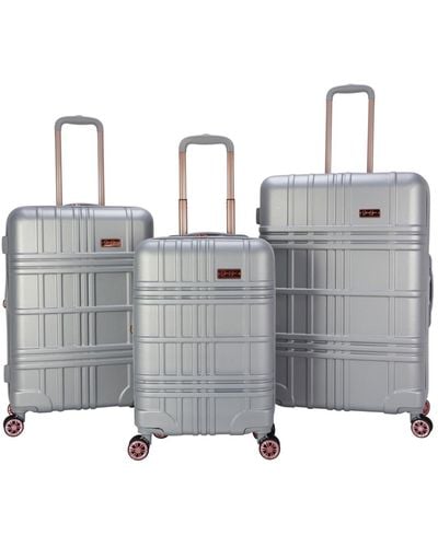 Jessica Simpson Jewel Plaid 3 Piece Hardside luggage Set - Gray