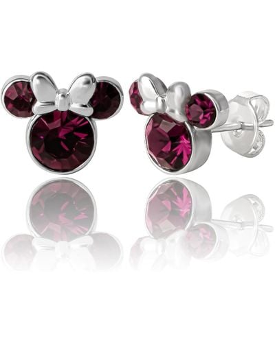 Disney Minnie Mouse Birthstone Stud Earrings - Multicolor