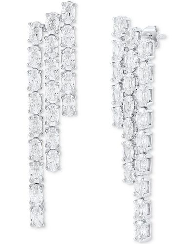 Arabella Cubic Zirconia Drop Earrings - White