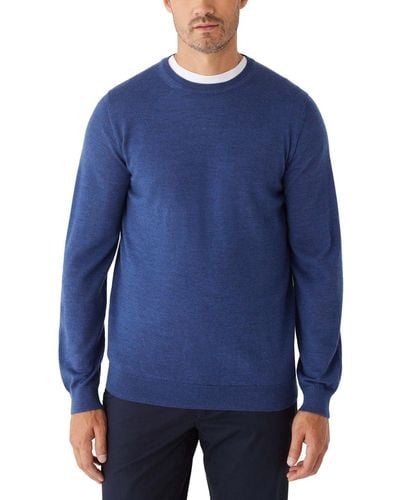Frank And Oak Merino Wool Crewneck Long-sleeve Sweater - Blue