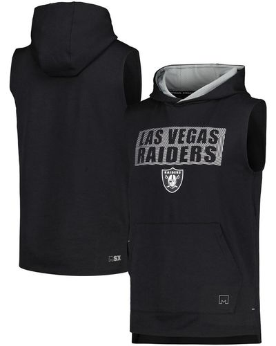 MSX by Michael Strahan Las Vegas Raiders Marathon Sleeveless Pullover Hoodie - Black