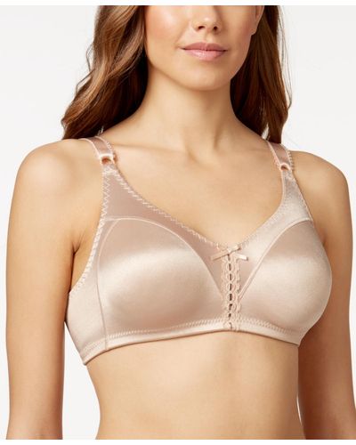 Bali Double Support Tailored Wireless Lace Up Front Bra 3820 - Natural