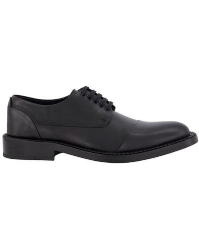 Karl Lagerfeld Leather Cap Toe Dress Shoes - Black