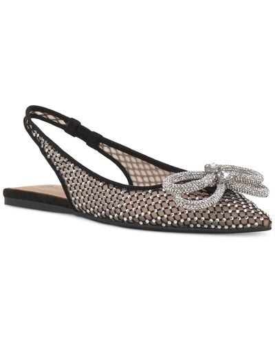 INC International Concepts Misiya Embellished Pointed-toe Slingback Flats - Metallic