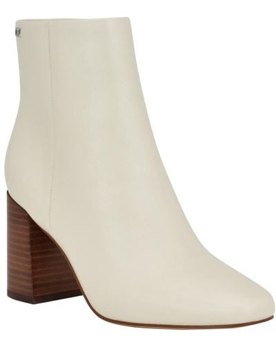 Calvin Klein Audrina Block Heel Dress Booties - White
