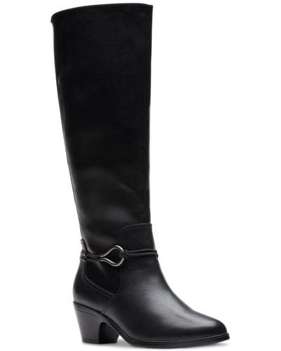 Clarks Emily 2 Sky Leather Tall Knee-high Boots - Black