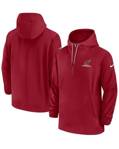 Nike Arizona S Sideline Quarter-zip Hoodie - Red