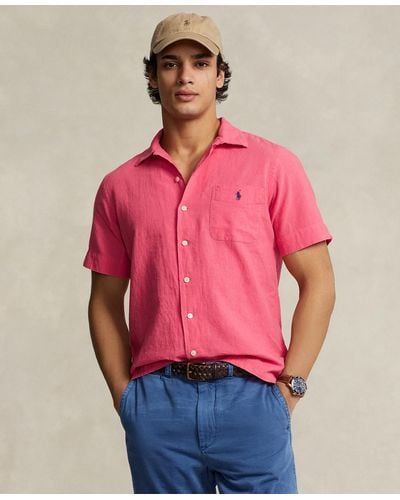 Polo Ralph Lauren Classic-fit Linen-cotton Camp Shirt - Red