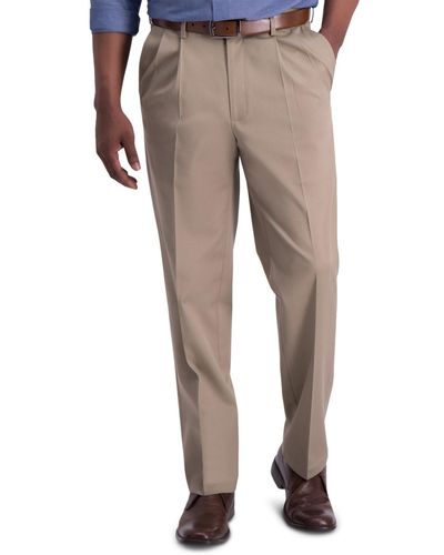 Haggar Iron Free Premium Khaki Classic-fit Pleated Pant - Natural
