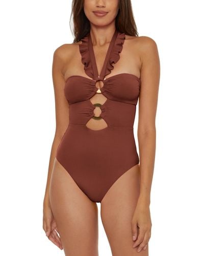 SOLUNA Buckle-up One-piece Swimsuit - Brown