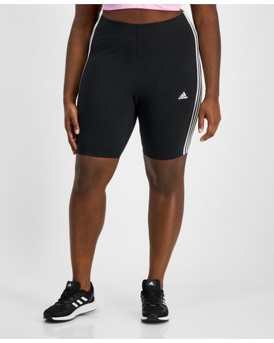 adidas Plus Size Essentials 3-stripes Bike Shorts - Black