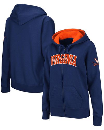 Colosseum Athletics Virginia Cavaliers Arched Name Full-zip Hoodie - Blue