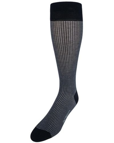 Trafalgar Gerald Box Designed Mercerized Cotton Mid-calf Socks - Black