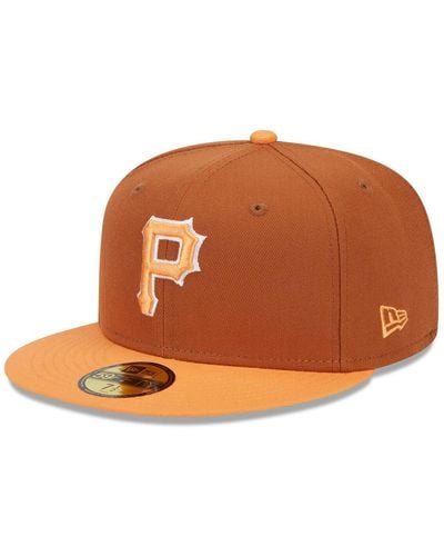 KTZ Brown/orange Pittsburgh Pirates Spring Color Basic Two-tone 59fifty Fitted Hat