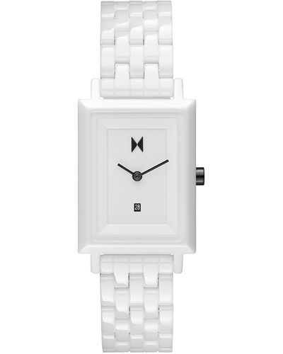 MVMT Signature Square Ceramic Bracelet Watch 26mm - White
